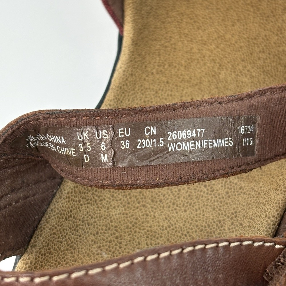 Clarks Collection Women's Sz 6 Brown Leather Adjustable Comfort Walking Sandals - Picture 9 of 13